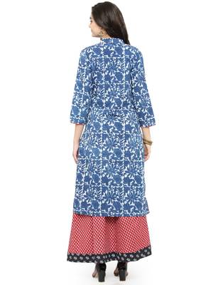   Indigo printed cotton kurti 4