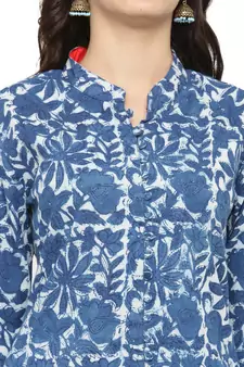   Indigo printed cotton kurti