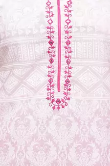   Pink Hand Embroidered Sleeveless Cotton Kurta