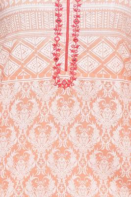  Peach embroidered cotton kurti 5