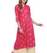 Geroo Jaipur Pink printed cotton kurti