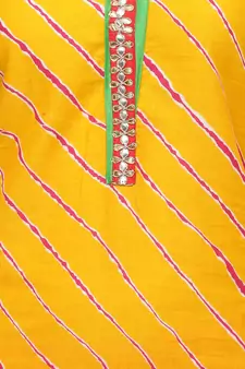   Yellow printed cotton kurti