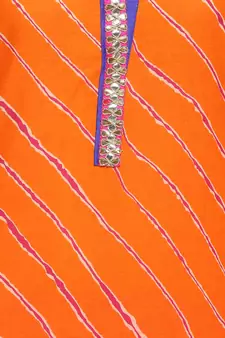   Orange printed cotton kurti