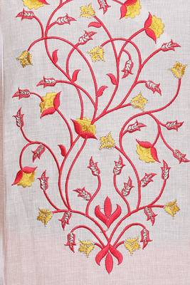   Cream embroidered cotton kurti 4