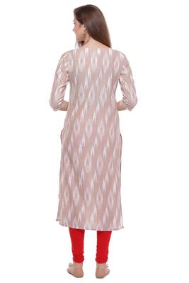   Cream embroidered cotton kurti 5