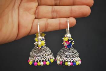 Reeti Fashions - Mulitcolour bead oxidised earrings 1
