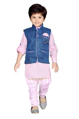Kids Partywear Kurta Pyjama and Waistcoat Set 1