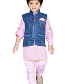 Kids Partywear Kurta Pyjama and Waistcoat Set