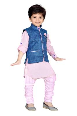 Kids Partywear Kurta Pyjama and Waistcoat Set 2