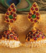 Beautiful Kemp Green Mango Designer Jhumka