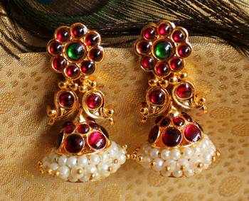 Beautiful Kemp-Green Mango Designer Jhumkka Dj19755 2