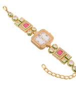Red Ruby Kundan Wedding Stylish Watch
