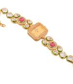 Red Ruby Kundan Wedding Stylish Watch