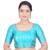 Blue Plain Art Silk Stitched Readymade Blouse
