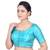 Blue Plain Art Silk Stitched Readymade Blouse