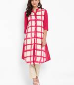 Pink printed rayon kurti