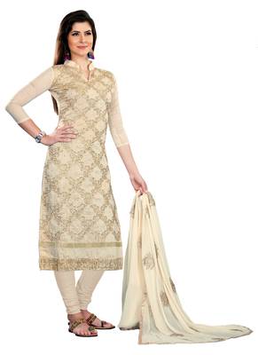 White Embroidered Chanderi Salwar With Dupatta 3