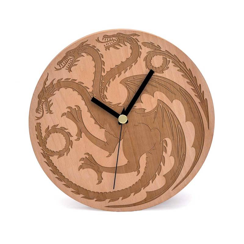 Horloge Murale Game Of Thrones – Découpée Au Laser Et Peinte à La Main