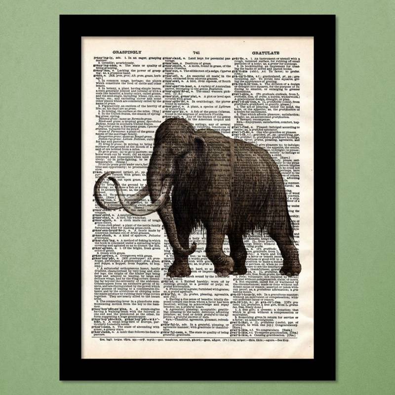 Wooly Mammoth Wall Hanging Art Print by Engrave