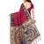 Maroon printed art silk saree with blouse