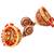 FireWorks Ethnic Indian Big Red and White Jhumka Earrings with Golden Detailing and Red Beads