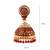 FireWorks Ethnic Indian Big Red and White Jhumka Earrings with Golden Detailing and Red Beads