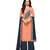 Peach & Navy Blue Mashlin Silk Printed Women's Palazzo Suit