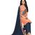 Peach & Navy Blue Mashlin Silk Printed Women's Palazzo Suit