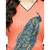 Peach & Navy Blue Mashlin Silk Printed Women's Palazzo Suit
