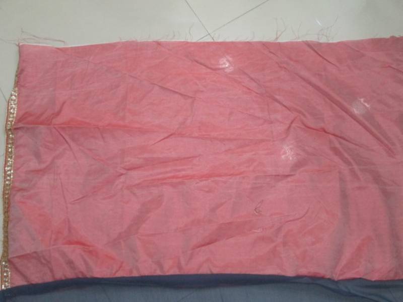 pink color plain georgette fabric bollywood style saree with blouse piece