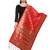 Red Banarasi Silk Woven Silk Stole And Dupattas