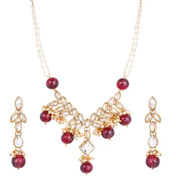 Maroon diamond necklaces 1