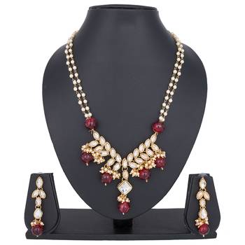 Maroon diamond necklaces 2