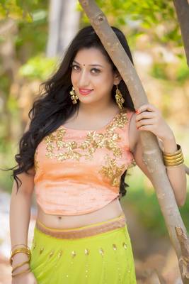 Green embroidered georgette stitched lehenga with dupatta 2