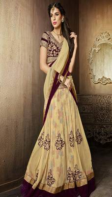 Multicolor Net And Dupatta Net Embroidered Work Unstitched Lehenga Choli 3