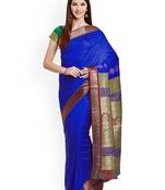 Chhabra 555  Blue Woven design Art Silk Banarasi saree with blouse