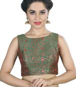 Women's Green Color Brocade Readymade Blouse
