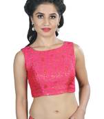 Women's Pink Color Brocade Readymade Blouse