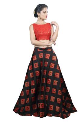 Women's Red Color Brocade Readymade Blouse 2