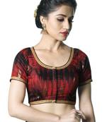 Women's Maroon Color Ikat Silk Readymade Blouse