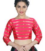 Women's Pink Color Stripe Readymade Blouse