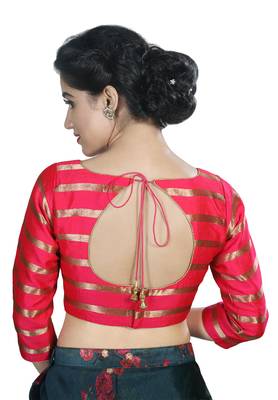 Women's Pink Color Stripe Readymade Blouse 2