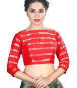 Women's Red Color Stripe Readymade Blouse