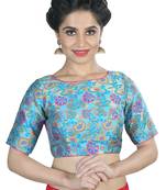 Women's Blue Color Brocade Readymade Blouse