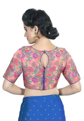 Women'S Pink Color Brocade Readymade Blouse 1