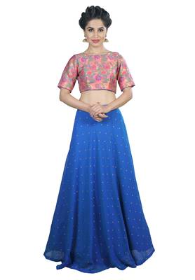 Women'S Pink Color Brocade Readymade Blouse 2