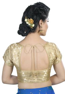 Women'S Gold Color Brocade Readymade Blouse 2