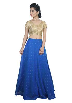 Women'S Gold Color Brocade Readymade Blouse 3