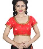 Women's Red Color Silk Readymade Blouse
