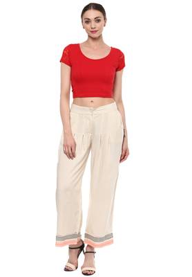 Red Cotton Lycra Stretchable Readymade Free Size Blouse For Women 2
